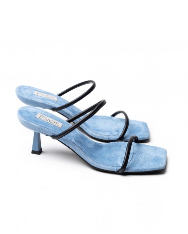 BONENTINO, BABY BLUE, Strappy Heeled Mules 6, ESIOT ™ ss22