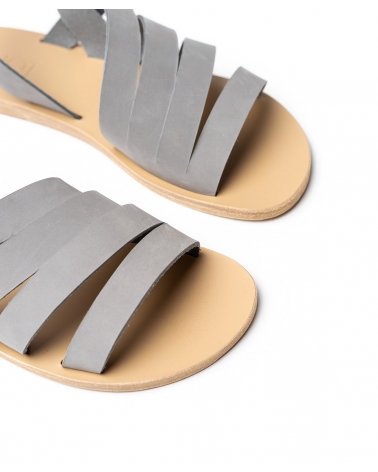 ARAKI, GREY, Diagonal Strap Flat Sandals 3, ESIOT ™ ss22