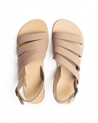 AMOOPI, NUDE, Diagonal Strap Flat Sandals 1, ESIOT ™ ss22