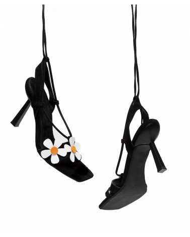 KRINIDA, BLACK, Lace Up  High Heels, Flowers 7, ESIOT  ss23