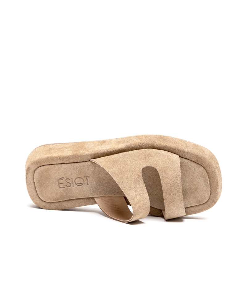 Ammothines Nude Esiot Suede Leather Slides 