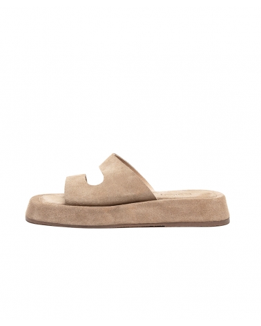 AMMOTHINES, NUDE, ESIOT Suede Leather Slides 6, esiot ss23
