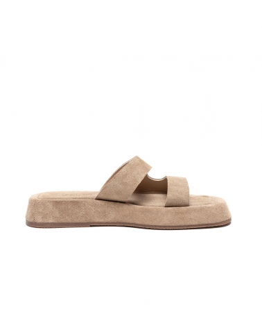 AMMOTHINES, NUDE, ESIOT Suede Leather Slides 7, esiot ss23