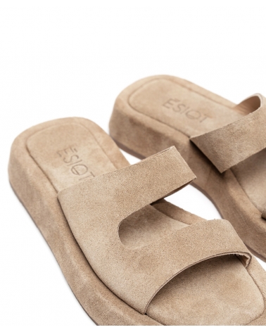 AMMOTHINES, NUDE, ESIOT Suede Leather Slides 12, esiot ss23