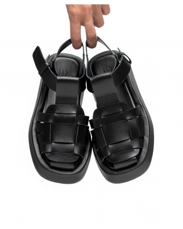 GOMATI | BLACK, ESIOT Fisherman Leather Sandals 1, esiot ss23