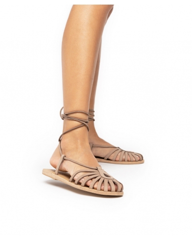 ETHALIA, NUDE, ESIOT leather lace up sandals 1, ESIOT  ss23