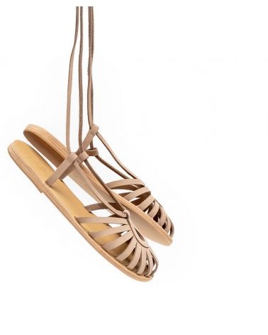 ETHALIA, NUDE, ESIOT leather lace up sandals 6, ESIOT  ss23