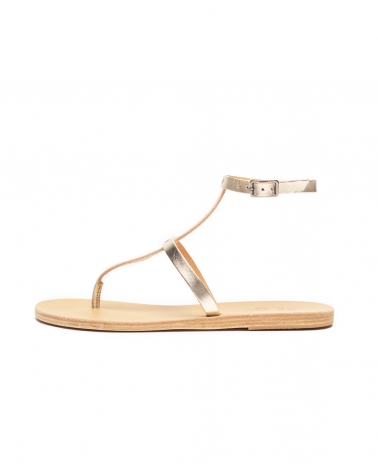 POLIOXNI, GOLD, ESIOT leather strappy sandals 3, ESIOT  ss23