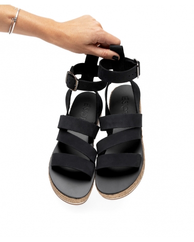 KONTIAS, BLACK, ESIOT Premium Leather Sandals 7, ss23