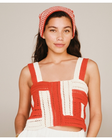 RED | WHITE KNITTED CROP TOP, ESIOT ss23, 5