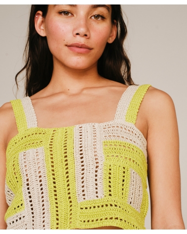 LIME | SAND KNITTED CROP TOP, ESIOT ss23, 2