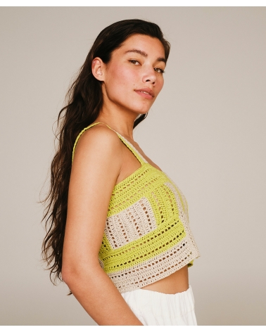 LIME | SAND KNITTED CROP TOP, ESIOT ss23, 6