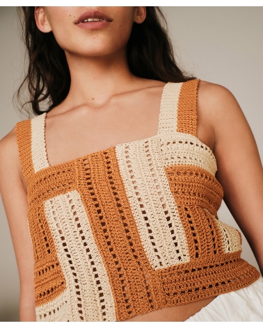 GINGER | BEIGE KNITTED CROP TOP, ESIOT ss23, 1