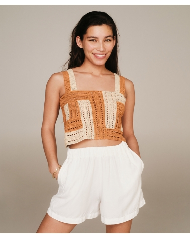 GINGER | BEIGE KNITTED CROP TOP, ESIOT ss23, 2