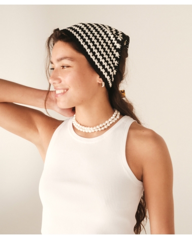 BLACK | WHITE KNITTED TRIANGLE HEADBAND, ESIOT ss23, 4