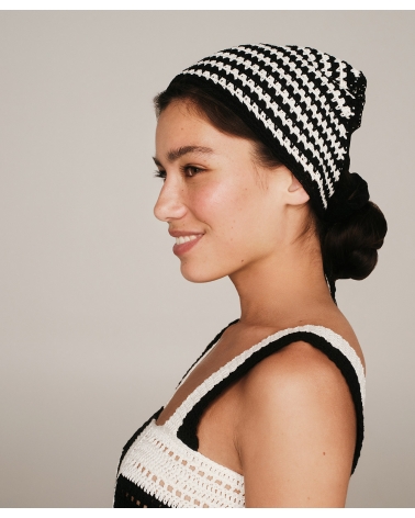 BLACK | WHITE KNITTED TRIANGLE HEADBAND, ESIOT ss23, 1