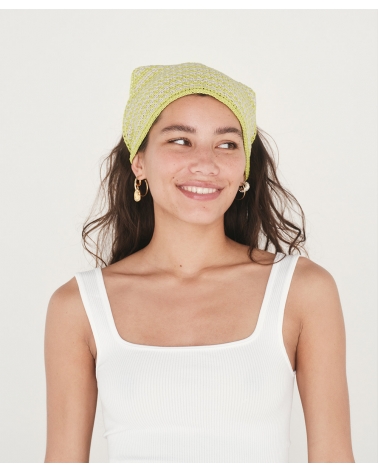 LIME | SAND KNITTED TRIANGLE HEADBAND, ESIOT ss23, 1