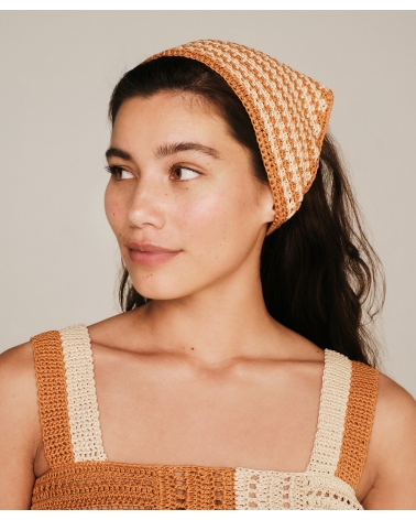 GINGER | BEIGE KNITTED TRIANGLE HEADBAND, ESIOT ss23, 1