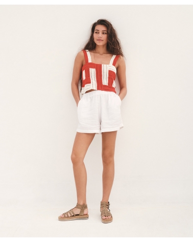 RED | WHITE KNITTED CROP TOP, ESIOT ss23, 6