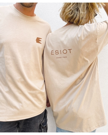 T-Shirt beige brown, cotton, one size, unisex, ESIOT  ss23, 3
