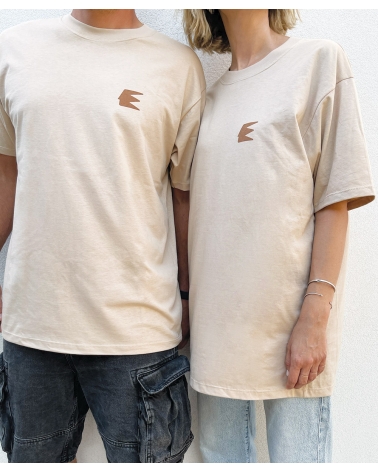 T-Shirt beige brown, cotton, one size, unisex, ESIOT  ss23, 4
