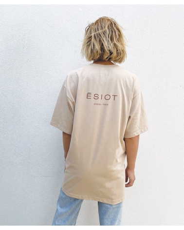T-Shirt beige brown, cotton, one size, unisex, ESIOT  ss23, 1