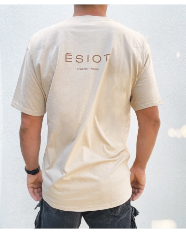 T-Shirt beige brown, cotton, one size, unisex, ESIOT  ss23, 5