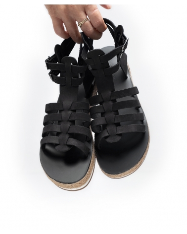 LICHNAFTIA, BLACK, ESIOT gladiator sandals, esiot ss24, 4