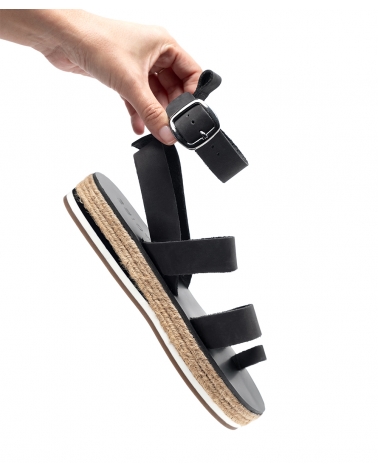 PYRGOS, BLACK, ESIOT Premium Leather Sandals 4, ss24