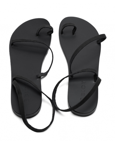 SMARDAKITO, BLACK Flat sandals thin straps 4, ESIOT ss24