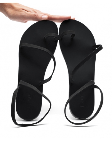 SMARDAKITO, BLACK Flat Sandals thin straps 7, ESIOT ss24