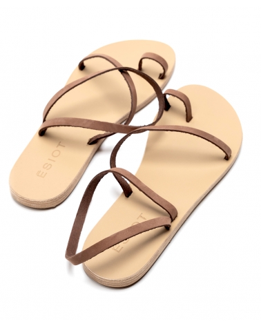 TRIPOTAMOS, BROWN Flat Sandals thin straps 8, ESIOT ss24