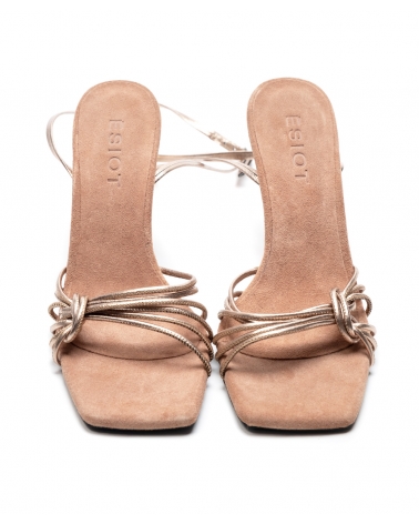 KALLONI, ROSE GOLD, High Heels Ankle Strap Knot Detail 4, ESIOT ss24