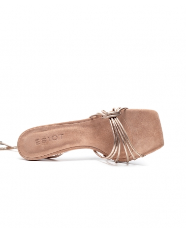 KALLONI, ROSE GOLD, High Heels Ankle Strap Knot Detail 6, ESIOT ss24