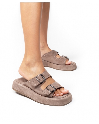 PLANITIS, PURO, ESIOT Suede Leather Slides 9, esiot ss24