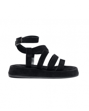 TSIKNIAS | BLACK, Premium ESIOT Leather Strappy Sandals, 8, esiot ss24