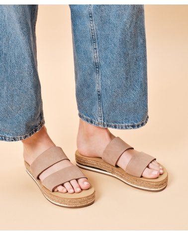 KARYA, SAND, ESIOT Leather Sandals, Slides 8, ss24