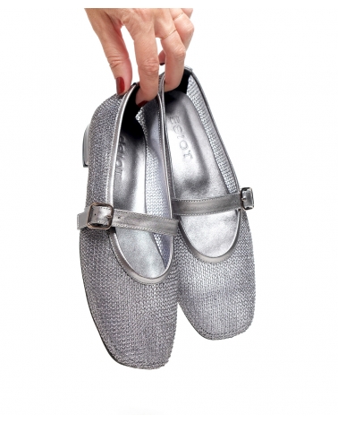 ARIA, NICKEL PERFORATED BALLERINA FLATS, ESIOT AW2425, 1