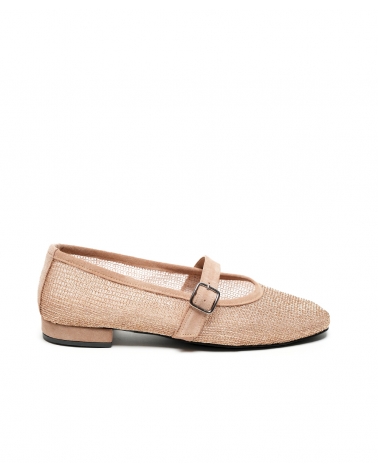 ROSA, ROSE GOLD PERFORATED BALLERINA FLATS, ESIOT AW2425, 5