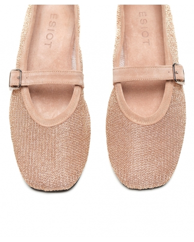 ROSA, ROSE GOLD PERFORATED BALLERINA FLATS, ESIOT AW2425, 4