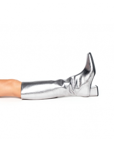 LUNA, silver ESIOT boots, AW2425, party edition collection, 3