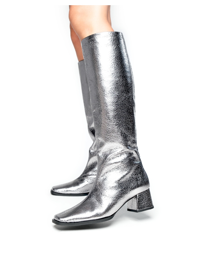 LUNA, silver ESIOT boots, AW2425, party edition collection, 1