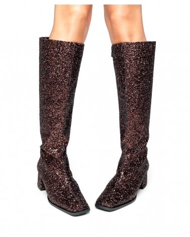 SCARLETT, SPARKLING BURGUNDY ESIOT boots, AW2425, party edition collection, 9