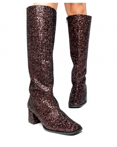 SCARLETT, SPARKLING BURGUNDY ESIOT boots, AW2425, party edition collection, 10