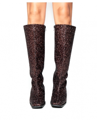 SCARLETT, SPARKLING BURGUNDY ESIOT boots, AW2425, party edition collection, 1