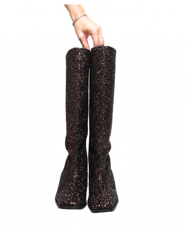 SCARLETT, SPARKLING BURGUNDY ESIOT boots, AW2425, party edition collection, 11